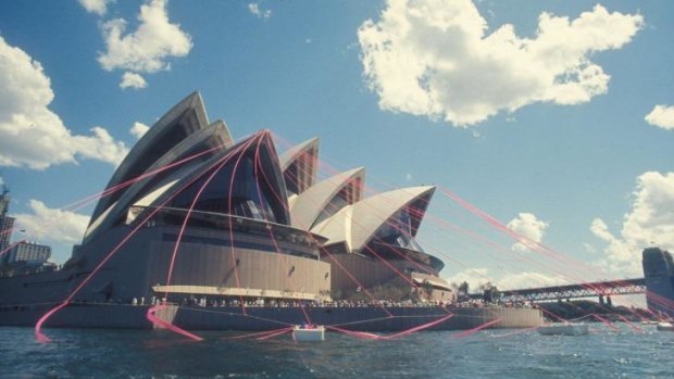 Bedecked with ribbons: The opening of the Sydney Opera House  on October 20, 1973.