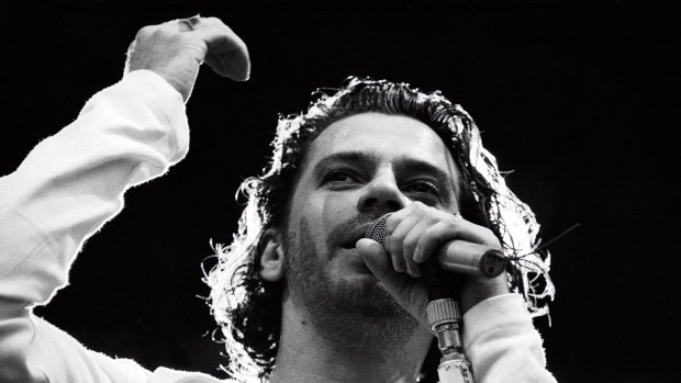 Micheal Hutchence of INXS at the Concert For Life.