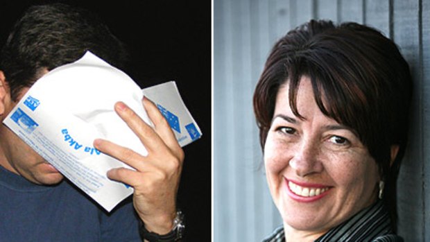 (Left) ALP photograph of Gary Clark, husband of former Liberal federal MP Jackie Kelly, distributing unauthorised election campaign leaflets, and (right) Ms Kelly.