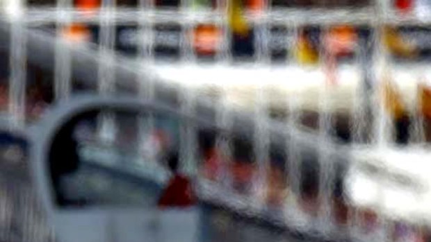 Mark Webber on the Circuit de Catalunya in Barcelona.