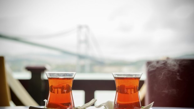 Traditional Turkish tea in Istanbul.