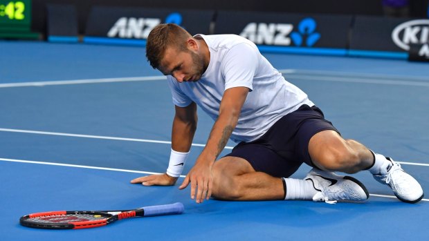 Dan Evans in one of his Uniqlo shirts 