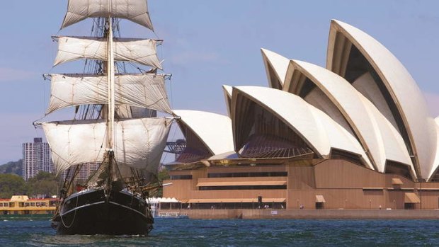 A blend of sails: tall ships will enter Sydney Harbour as part of the International Fleet Review.