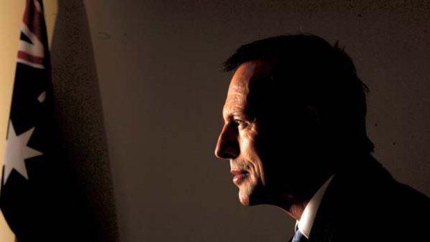 Federal Opposition Leader Tony Abbott at the Commonwealth offices in Sydney yesterday. <i>Picture: Sahlan Hayes</i>