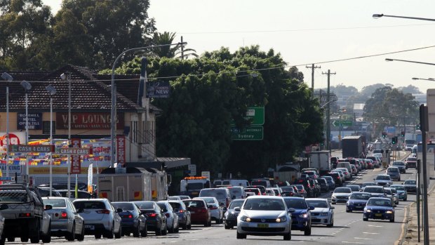 nww300314 Parramatta Road, Granville in peak hour traffic at approximately 8:20am. Picture: Isabella Lettini 30/10/15