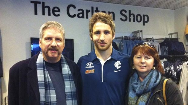 Zach Tuohy with his parents Noel and Marie.