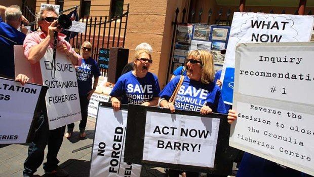 A rally was held outside State Parliament to save the Cronulla Fisheries Research Centre of Excellence.