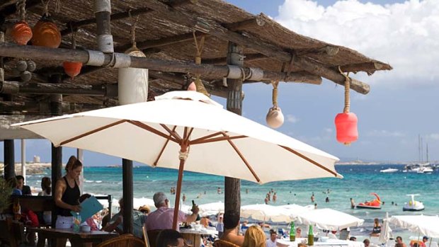 A bar at Salinas beach, Ibiza.