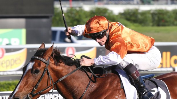 Rising star: James McDonald and Rising Romance take the Australian Oaks over the Caulfield Cup distance of 2400m at Randwick in April.
