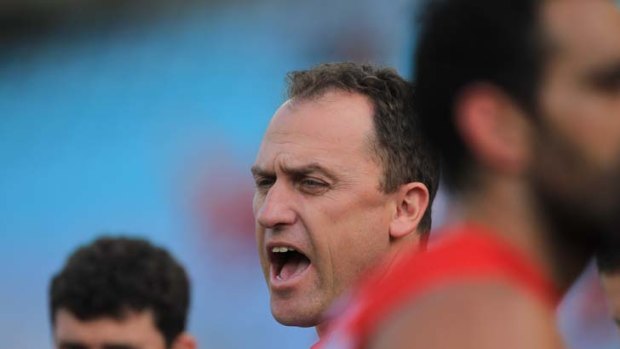 Big shoes &#8230; Swans senior coach John Longmire at the SCG.