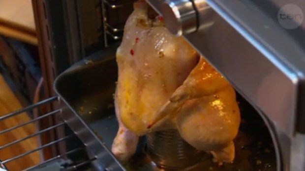 Kevin's cider can chicken.