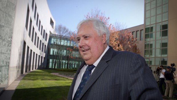 Clive Palmer at Parliament House, Canbera this week.