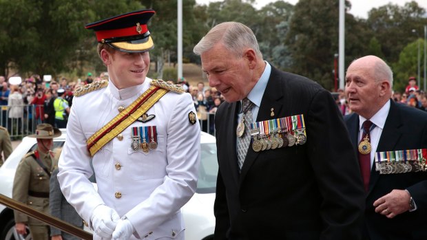 Prince Harry arrives at the Australian War Memorial.