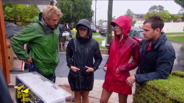 House Rules' (from left) Sean, Ella, Kate and Harry 'devastated' by the impact of the cyclone.