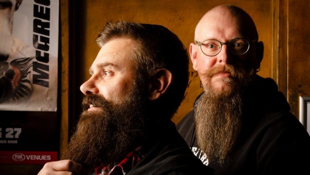 Canberra Beard and Moustache club co-founders Giacomo Paganelli and Matt Leonard. 