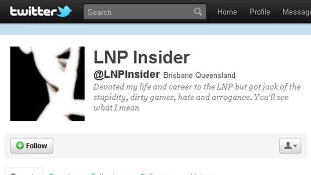 A screengrab of the twitter account @LNPInsider.