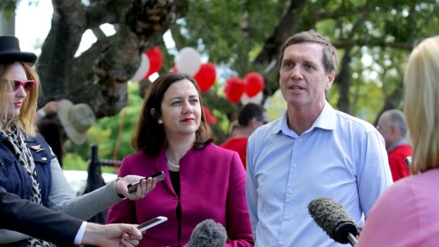 Queensland opposition leader Annastacia Palaszczuk with Stafford by-election candidate Anthony Lynham.
