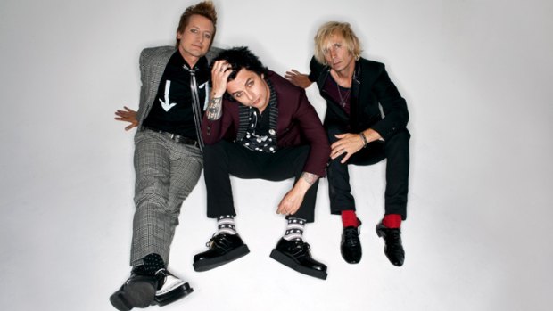 Family men &#8230; Green Day (from left, Tre Cool, Billie Joe Armstrong and Mike Dirnt) have had huge success, with one album made into a Broadway musical.