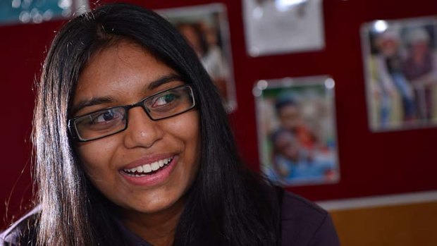 First hurdle over: Hashela Kumarawansa thought her English exam went well, but further maths might be more problematic.