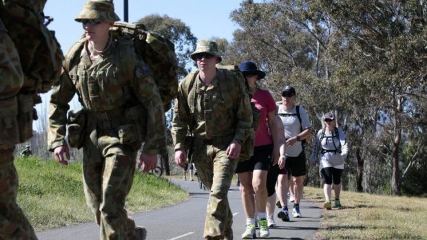 Current and former Navy, Army and Air Force members are walking 80km around Lake Burley Griffin as part of the  ANZAC Warriors Walk.