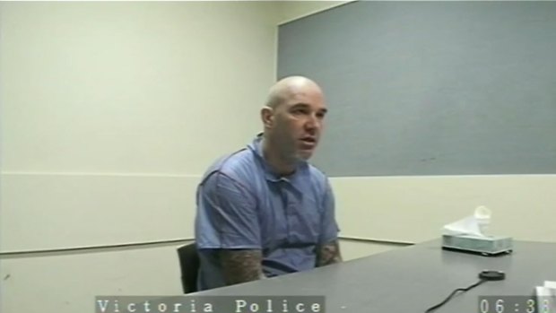 Gavin  Fogwell speaks to police after his arrest. He faces at least 15 years in jail 