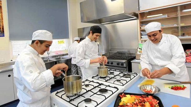 Master chefs: Punchbowl Boys High School students preparing gourmet meals.