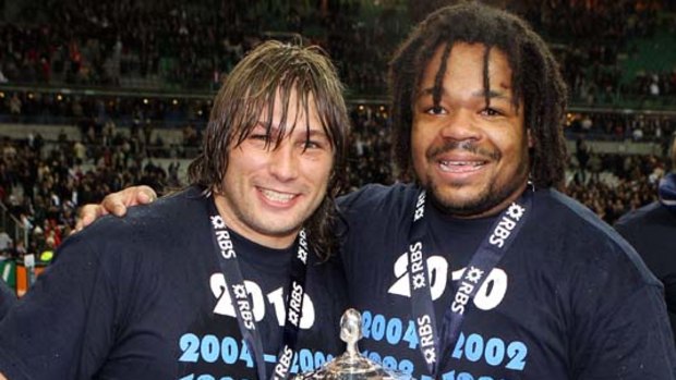 Dimitri Szarzewski, left, pictured with Mathieu Bastareaud, who has been dropped from the squad.