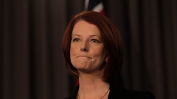 Julia Gillard addressing the National Press Club yesterday. One Labor source says she had the numbers before the meeting.