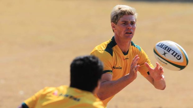 Confidence regained &#8230; Berrick Barnes trains yesterday.