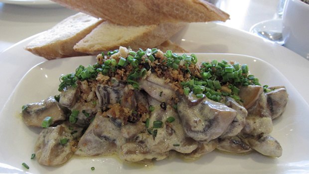 The Kiosk in Maylands - the creamy mushrooms with blue cheese and thyme.