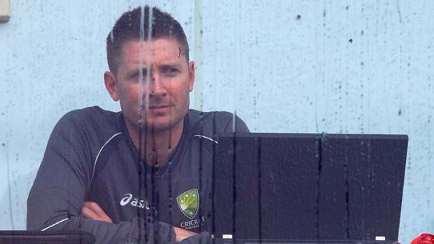 Careless whispers &#8230; Michael Clarke looks wistful at the Gabba on Saturday, though a leaked dossier suggests it may be a case of longing for his rival’s playing talent.