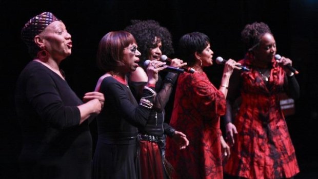 African-American a cappella group Sweet Honey in the Rock, headliners at Festival of Voices. 