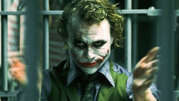 Late actor Heath Ledger is shown in a scene playing his role as The Joker in <i>The Dark Knight</i>.