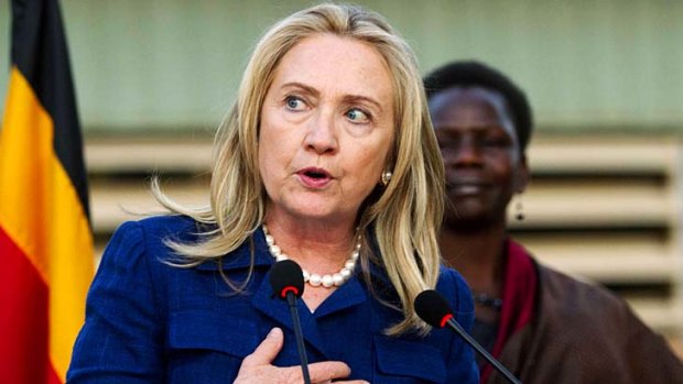 Hopeful ... Hillary Clinton is confident drones will help in the quest to find warlord Joseph Kony.