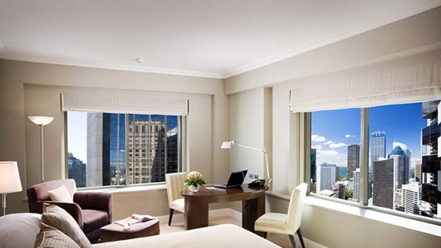 Stand tall ... Amora Hotel Jamison; city views from a deluxe corner king room.