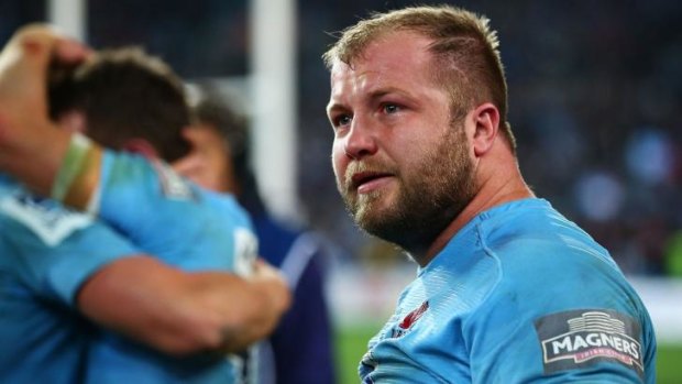 No Wallabies call-up ... Benn Robinson after the Waratahs won the Super Rugby title on Saturday.