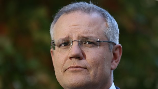 Treasurer Scott Morrison addresses the media during a doorstop interview ahead of Budget day.