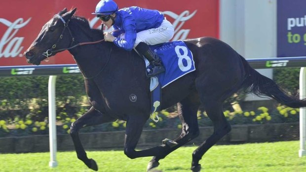 Dominant win: Ghisoni staked a claim for a place in the Stradbroke Handicap by taking the Group 3 Glenlogan Park Stakes at Doomben. Picture: Racing Queensland