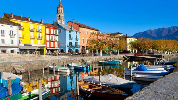 The town of Ascona on the north shore of Lake Maggiore.