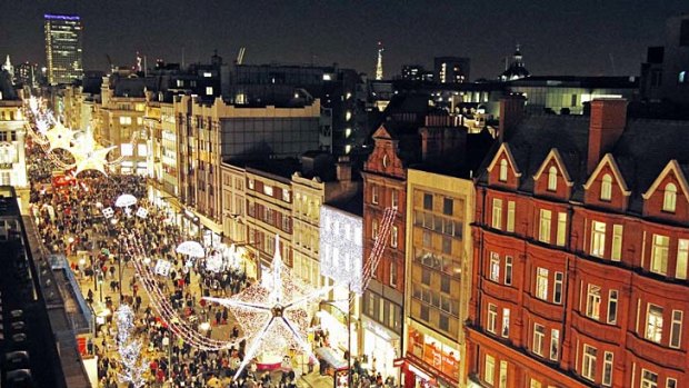London's Oxford Street stages a traffic-free shopping weekend in the lead-up to Christmas.