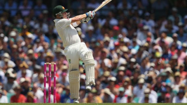 Strokeplay: Brad Haddin sends another boundary to the fence.