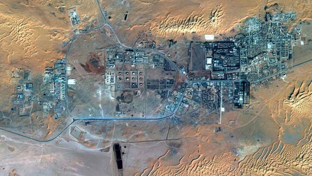 Satellite view ... the gas plant and town of In Amenas in Algeria.