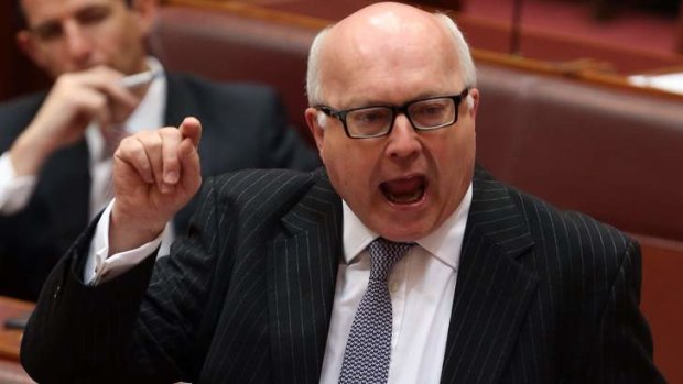 Senator George Brandis speaks in defence of Assistant Treasurer Arthur Sinodinos.