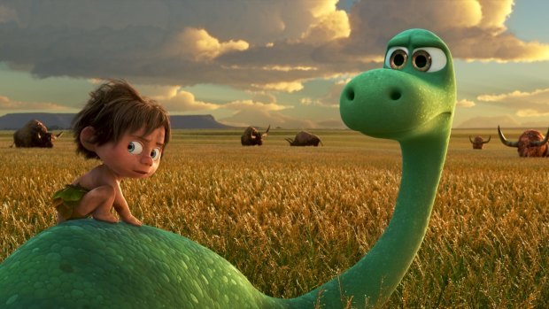 AN UNLIKELY PAIR ? In Disney?Pixar?s ?The Good Dinosaur? Arlo, an Apatosaurus, encounters a human named Spot. Together, they brave an epic journey through a harsh and mysterious landscape. Directed by Peter Sohn, ?The Good Dinosaur? opens in theaters nationwide Nov. 25, 2015. ?2015 Disney?Pixar. All Rights Reserved. The Good Dinosaur