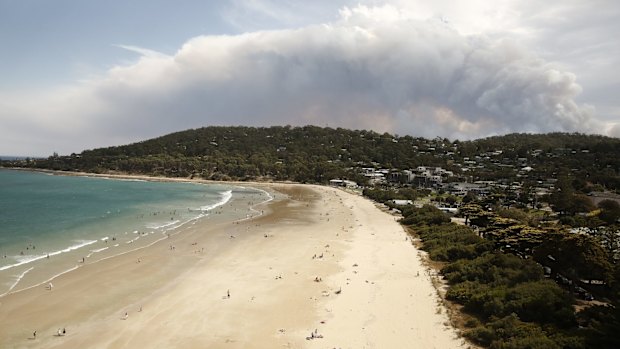 Fires burn near Lorne.