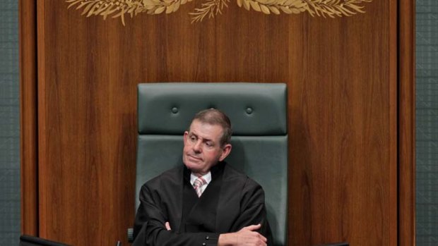 Back to the future &#8230; the Speaker of the House of Representatives, Peter Slipper, wore robes to preside over question time as Parliament resumed yesterday.