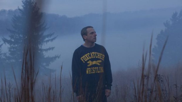 Funnyman Steve Carell is almost unrecognisable as John du Pont in Benedict Miller's <i>Foxcatcher</i>.