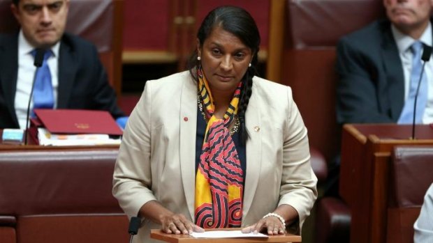 Senator Nova Peris makes her Senate statement in which she said the allegations were "baseless". 