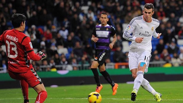Gareth Bale scores his third goal for Real Madrid.