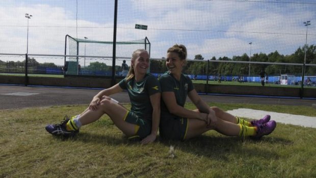 Crookwell's Emily Smith and Kellie White relax in Glasgow.